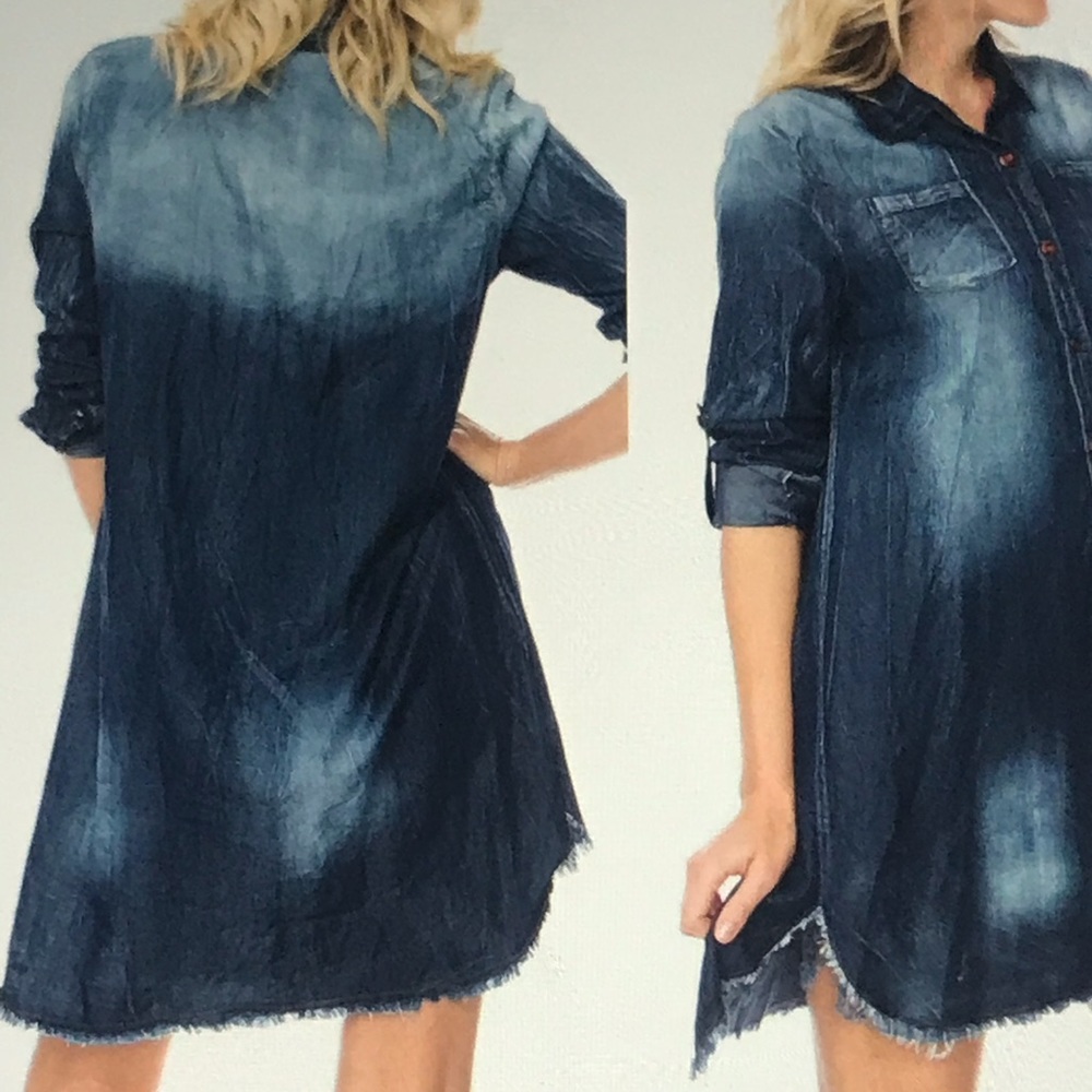 Boutique: denim shirt dress. NWT - Picture 2 of 3